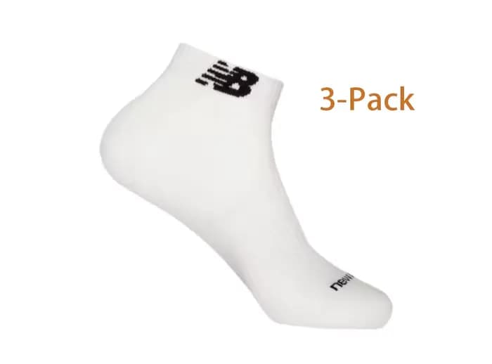 New Balance Chaussettes courtes simples, confortables, élégantes et polyvalentes (unisexe, blanc) LA