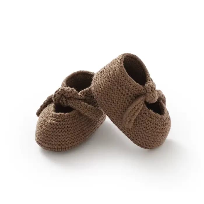 Chaussons-chaussettes pour bébés filles, tricotés à la main, antidérapants, pour premiers pas, 0-1 a