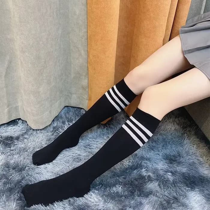Chaussettes de mollet de haute qualité pour hommes et femmes, en coton rayé, athlétique, Football, c