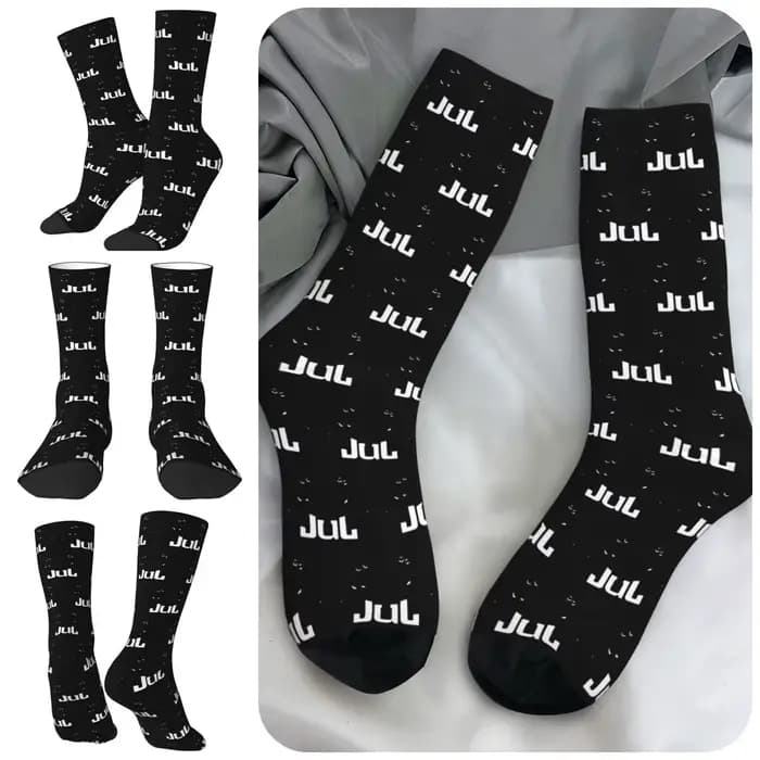JUL France POLYESTER Unisexe Randonnée Impression 3D Happy Chaussettes