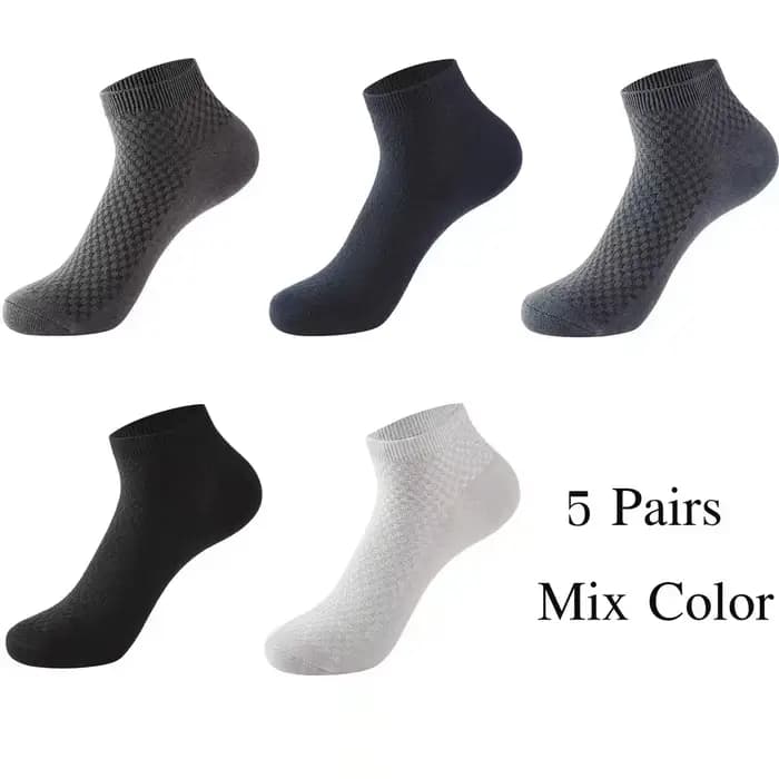 5 paires/chaussettes en tissu de bambou pour hommes chaussettes décontractées en Fiber de bambou de 