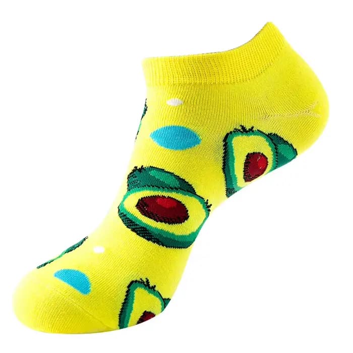 1/5 Paris Fruit Print No Show Chaussettes Hommes Femmes Été Anti-Dérapant Chaussettes invisibles Dam