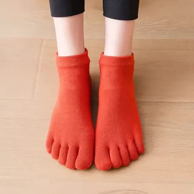 Cinq chaussettes respirantes coordonnantes en silicone pour femmes, chaussettes de yoga, chaussettes