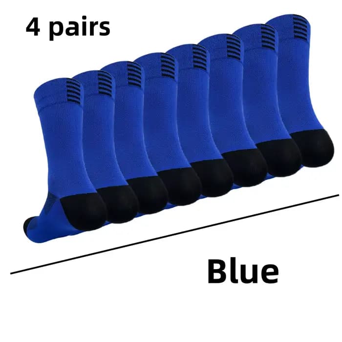 4 paires de chaussettes de cyclisme pour hommes et femmes, séchage rapide, cylindre moyen, sport, Fi