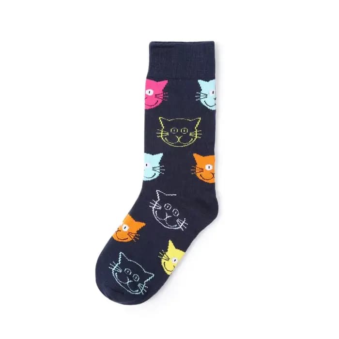 Chaussettes colorées en coton pour femmes, chat, dessin animé, animal, drôle, mignon, charmant, mode