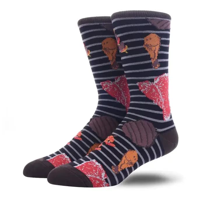 Mariage chaussettes drôles hommes dessin animé Animal carlin singe nourriture Sushi créatif hommes c