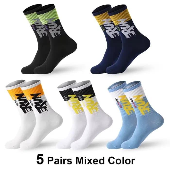 5 paires/lot de chaussettes en coton biologique pour hommes, chaussettes de sport, de course, de ska
