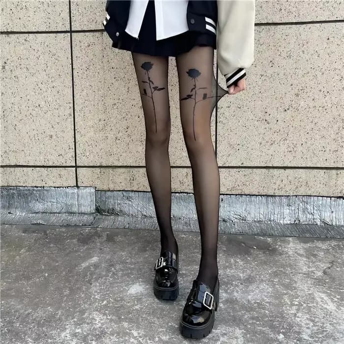 Nouveau Rose fleur collants femmes sensation Ultra-mince velours coupe arbitraire collants Anti-croc