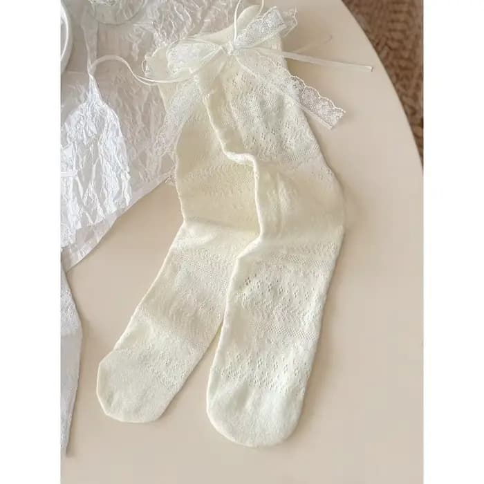 Chaussettes longues Lolita pour femmes, couleur unie, nouvelle mode printemps-été, chaussettes migno