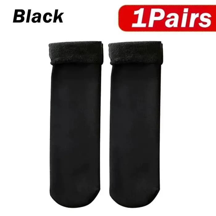 Chaussettes de neige d'hiver pour femmes et hommes, Tube moyen épais en velours, couleur unie, chaus