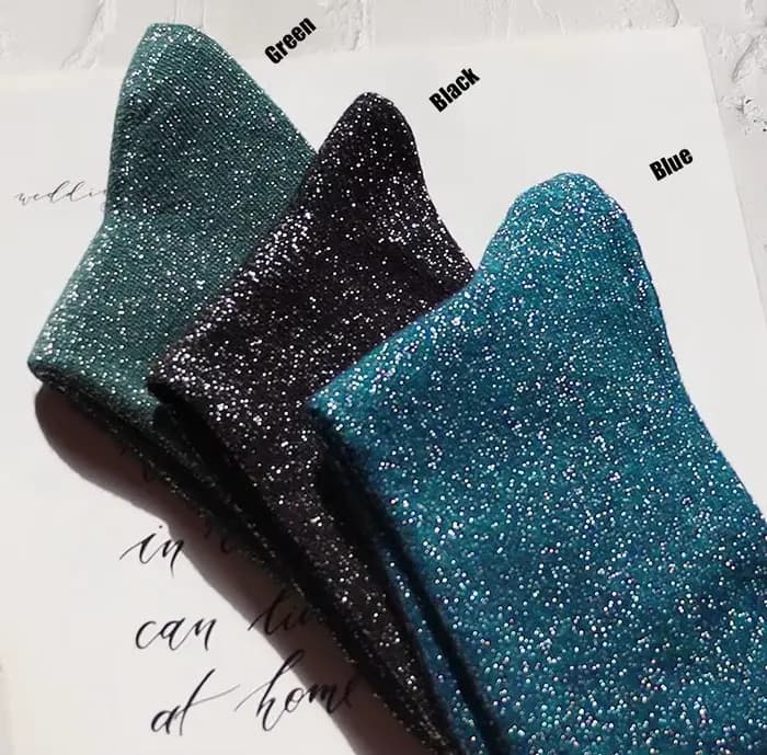 3 paires/ensemble femmes mode Sexy chaussettes brillantes Style coréen or argent soie bonbons-colord