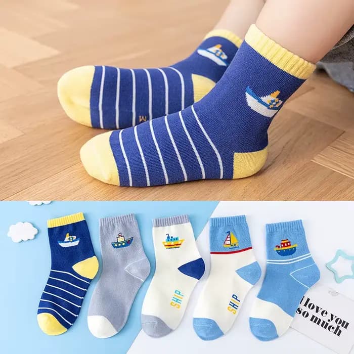 5 paires de chaussettes pour bébés enfants, chaussettes de printemps et d'automne avec animaux de de