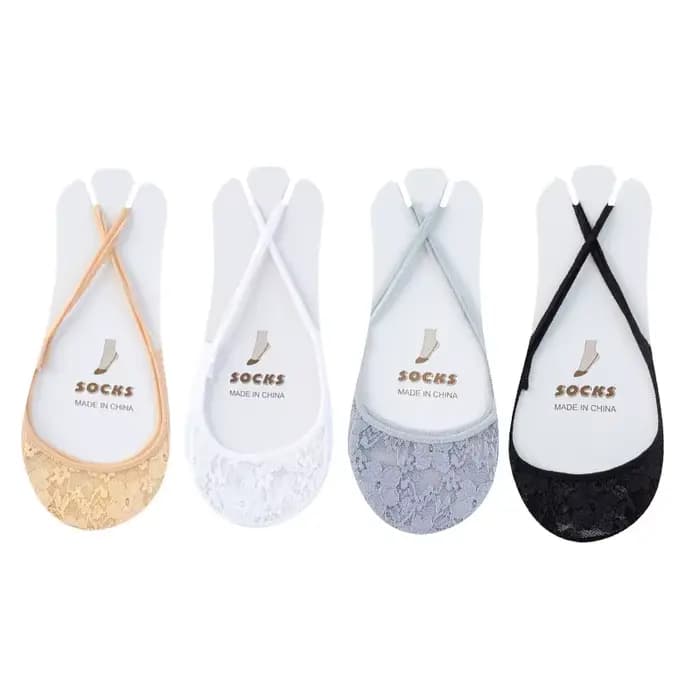 Chaussettes Bateau Transparentes en Dentelle pour Femme, Ultra Fines, Invisibles, Demi-Avant-Pieds, 