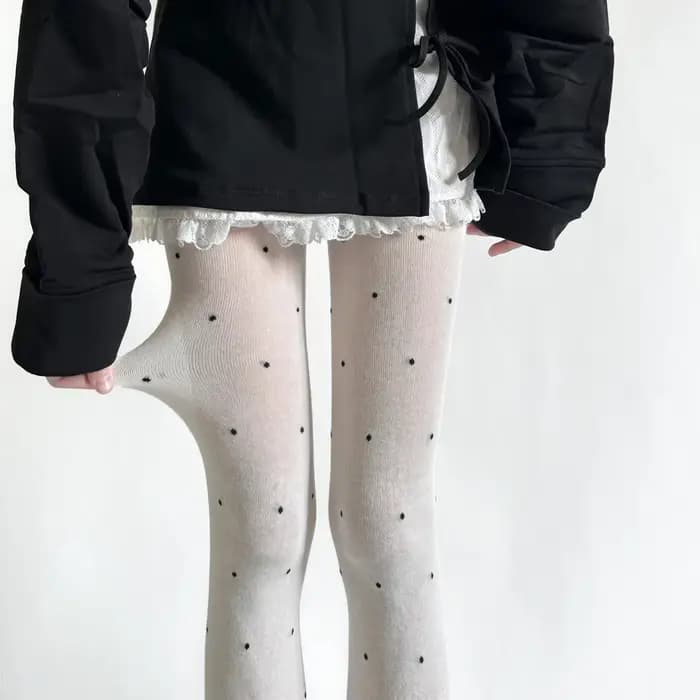 Collants à pois pour femmes, collants en coton, cuisse haute, lingerie sexy, bas de corps minces, le