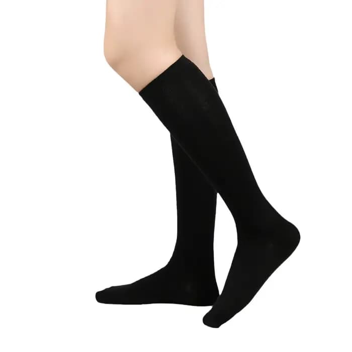 Chaussettes longues à rayures noires et blanches pour femmes, chaussettes hautes au-dessus du genou,
