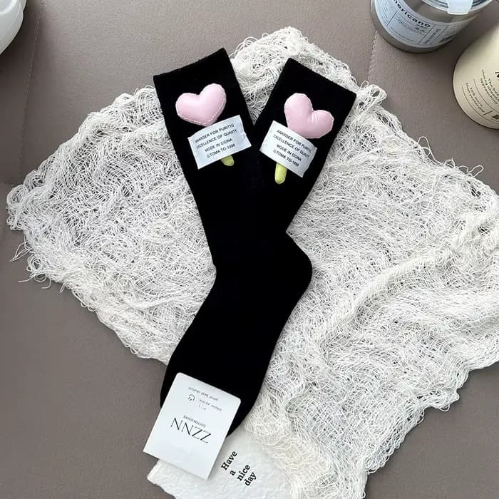 Chaussettes coréennes 3D Love Kawaii pour femmes, en coton de haute qualité, mignonnes, douces, Styl