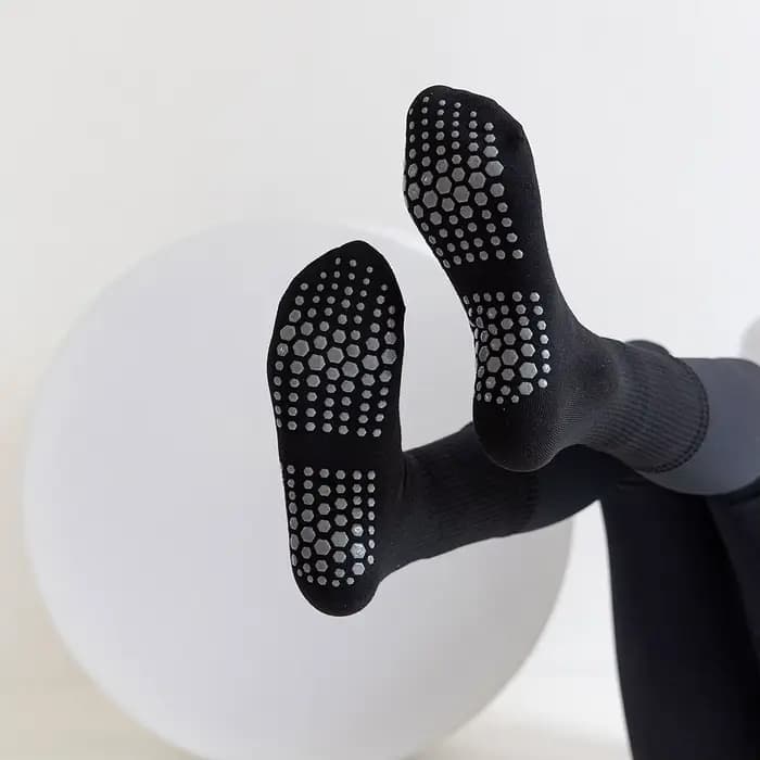Chaussettes de Pilates antidérapantes pour femmes - Chaussettes de yoga en coton avec grip, chausset