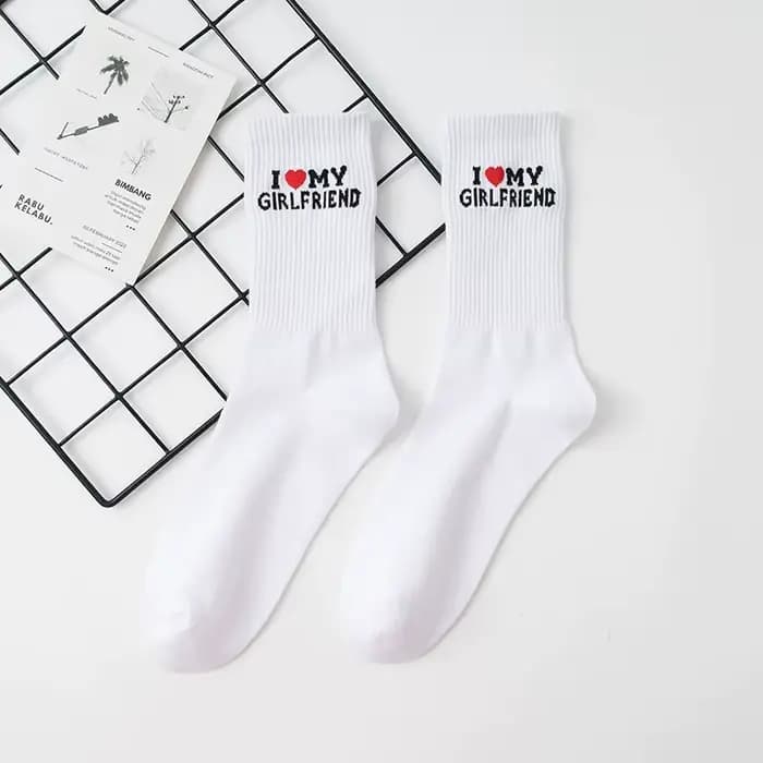1/4 paires de chaussettes de couple pour la Saint-Valentin, en tissu tricoté mélangé en polyester et
