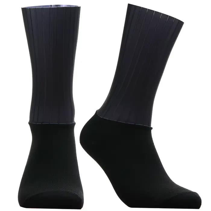Chaussettes aérodynamiques de l'équipe de vélo, antidérapantes, sans couture, pour vélo de route, co