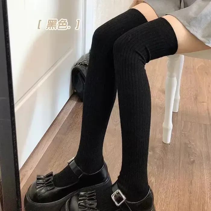 Femmes laine douce longues chaussettes automne hiver cachemire solide tricoté bas maigre décontracté