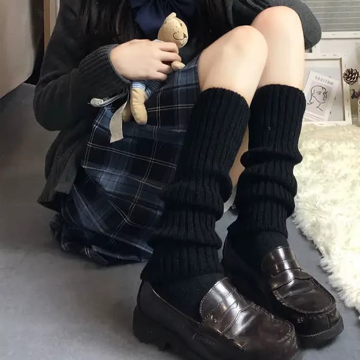 Jambières gothiques moelleuses pour femmes, chaussettes en tricot Lolita, chaussettes Ladi, accessoi