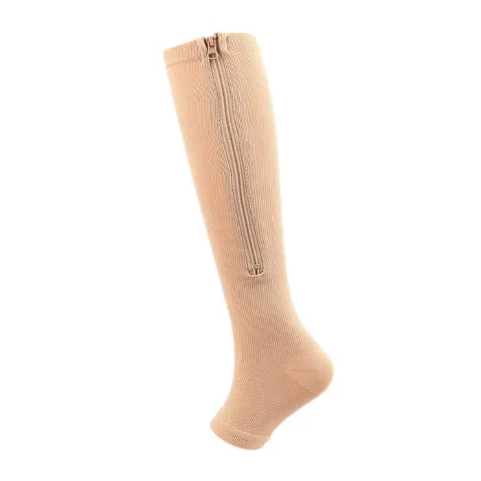 Chaussette de Compression en Cuivre, Bas à Fermeture Éclair