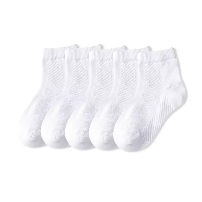 Enfants coton chaussettes été mince respirant tricot maille doux solide blanc mode garçon fille bébé