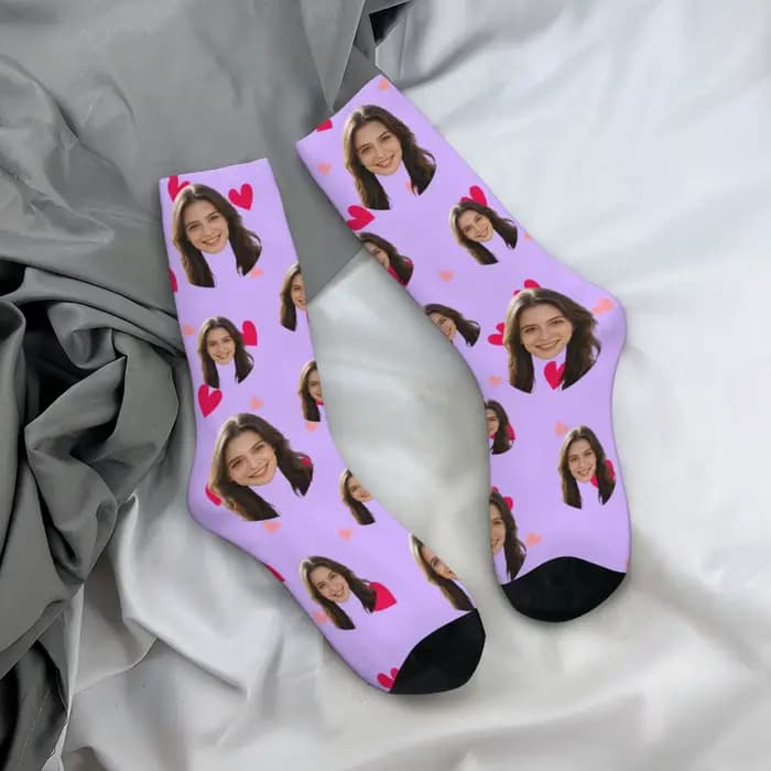 Chaussettes avatar personnalisées pour hommes et femmes, chaussettes avec photo personnalisée, chaus