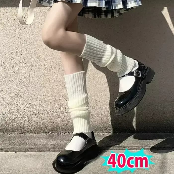 Jambières Lolita tricotées 40-70cm, chaussettes longues pour femmes, couvre-pieds en laine, chauffe-