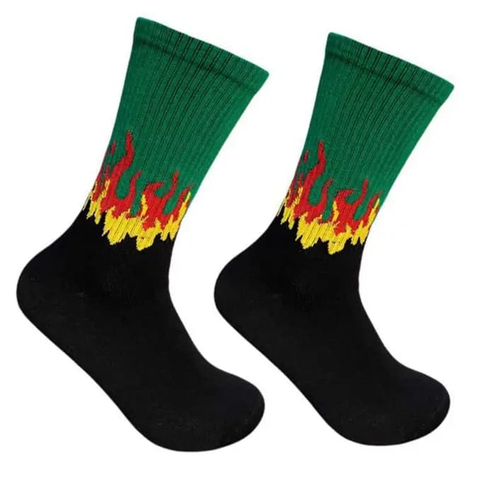 Chaussettes de Skateboard de rue flamme rouge chaussettes Hip Hop de mode décontractée adolescent ét