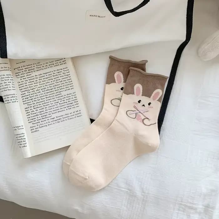 Chaussettes coréennes confortables et polyvalentes en coton pour femmes, chaussettes mi-tube style P