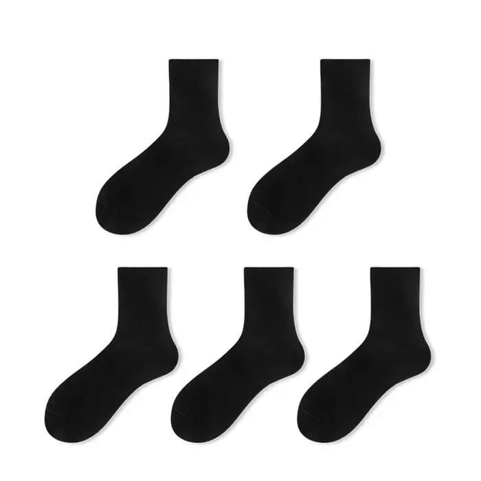 5 paires de chaussettes d'été mi-mollet pour femmes, couleur unie, maille creuse, chaussettes pour h