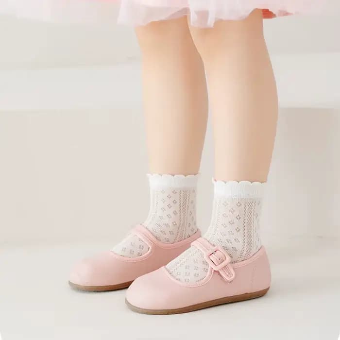 5 paires/lot chaussettes en maille blanches pour enfants pour filles été mince respirant fille chaus