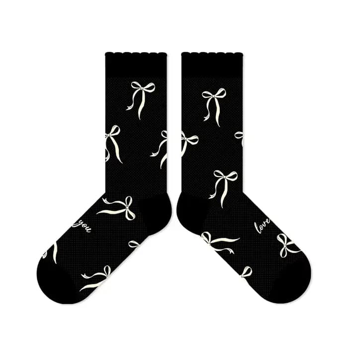 Chaussettes mi-tube respirantes pour femmes, bas en coton fin, chaussettes à nœud, style ballet, sol
