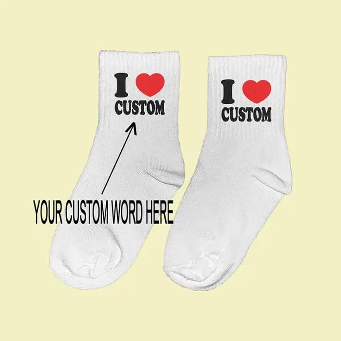 Personnalisé j'aime mot personnalisé chaussettes saint valentin enterrement de vie de jeune fille fê