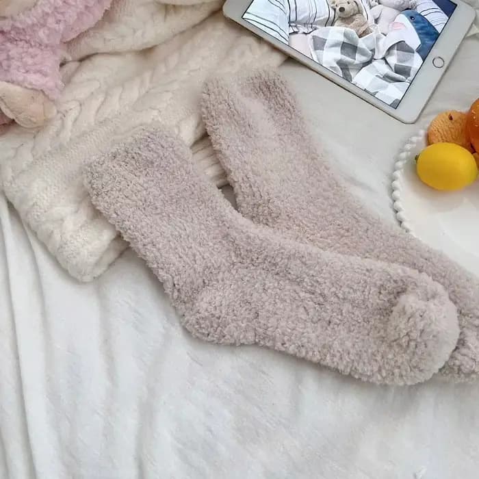 Chaussettes rayées moelleuses pour femmes, velours, doux, chaud, intérieur, sol, éponge, duveteux, m