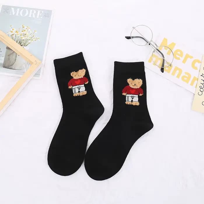 Chaussettes en coton de dessin animé pour femmes, chaussettes respirantes pour filles, joli motif an