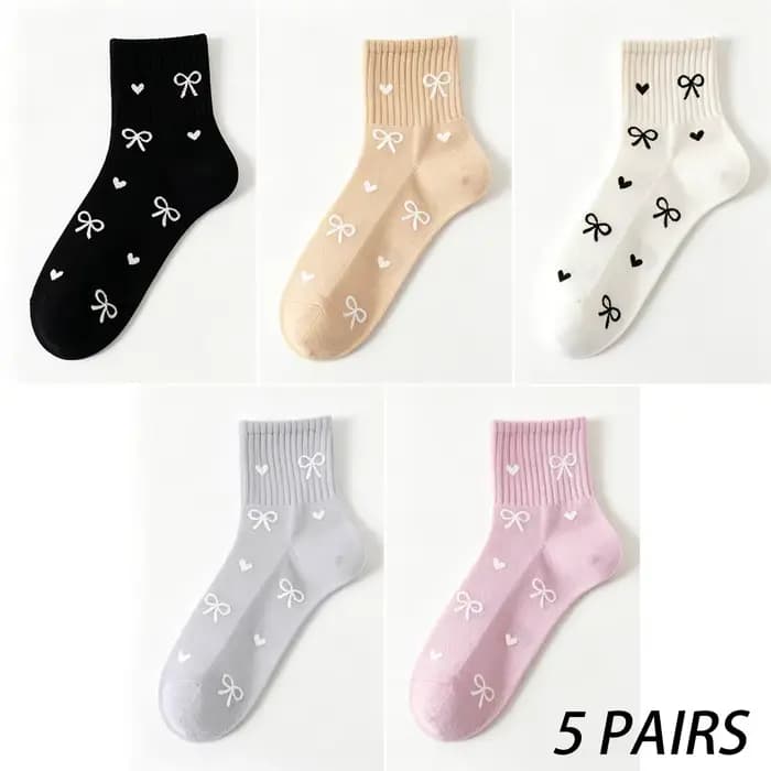 Chaussettes de fitness pour femmes, 5/10/20 paires, avec motifs nœuds et cœurs, parfaites pour les t