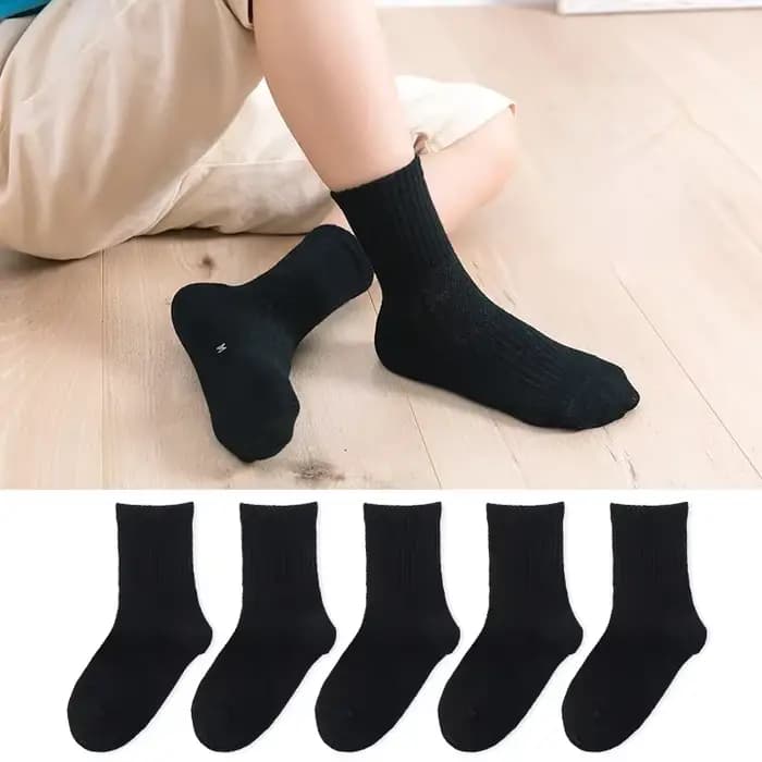 5 paires/lot enfants chaussette doux respirant coton école chaussettes filles garçons décontracté gr