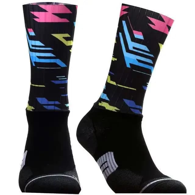 Chaussettes de cyclisme professionnelles 2025 – Antidérapantes en silicone, aérodynamiques, pour hom