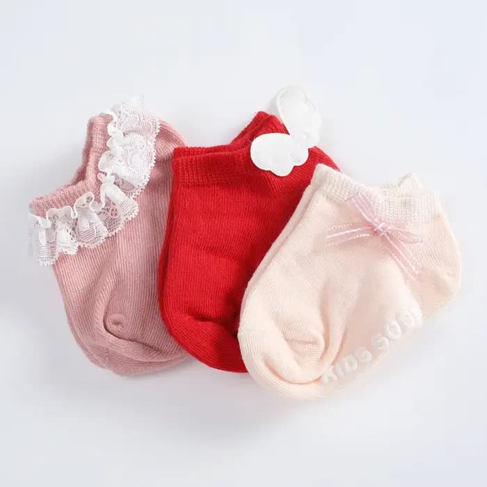 3 paires de chaussettes basses pour bébé, chaussettes de princesse pour garçons et filles, chaussett