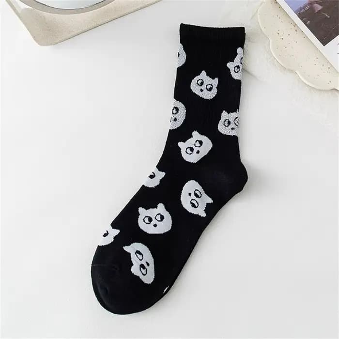 Chaussettes chat mignon noir blanc pour femmes, joli chaton décontracté, cadeau de noël, livraison d
