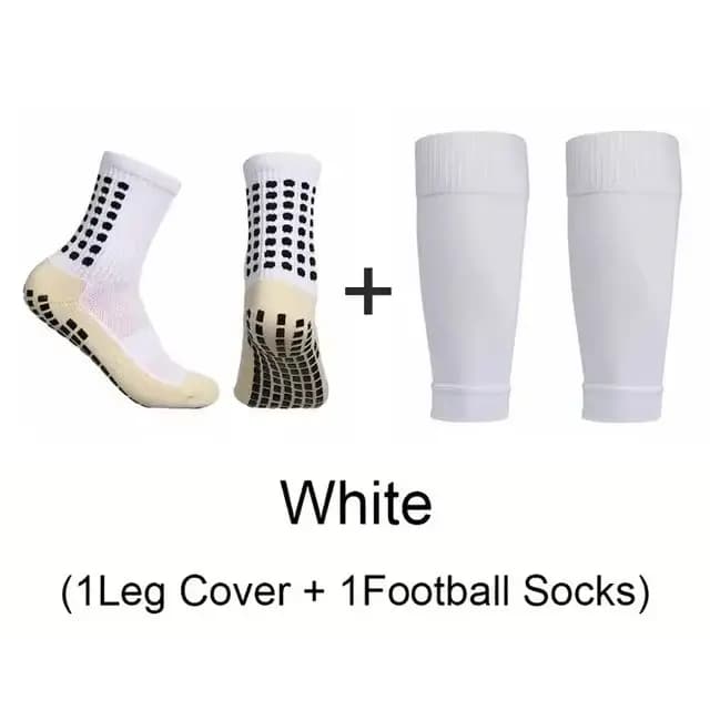 Chaussettes et genouillères de football coordonnantes pour hommes, protège-tibias, manches de mollet