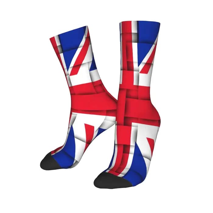 Chaussettes personnalisées drapeau Union Jack du royaume-uni pour hommes et femmes, nouveauté chaude