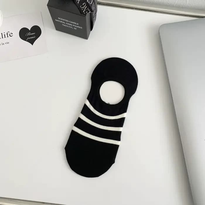 Chaussette à pois rayés pour femmes, bouche peu profonde, invisible, mince, respirante, absorption d