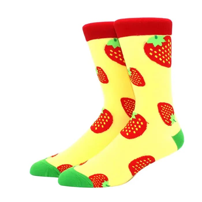 Hommes dessin animé chaussette Anime drôle heureux personnalité fruits losange équipage chaussettes 