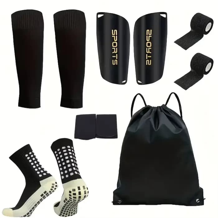 Ensemble de 6 pièces de chaussettes de Football pour Sports de plein air + protège-tibia + protège-t