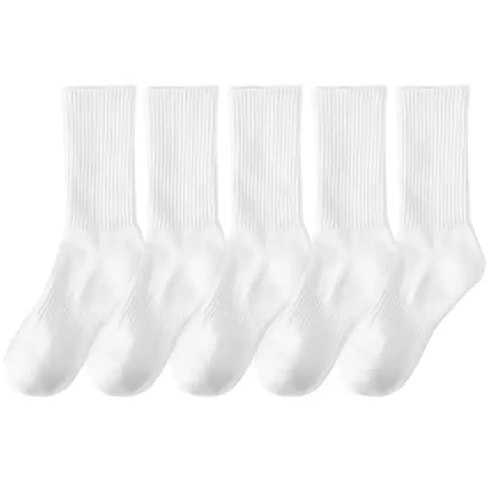 20 paires de chaussettes hautes en pur coton pour hommes, classiques noires/blanches, respirantes, a