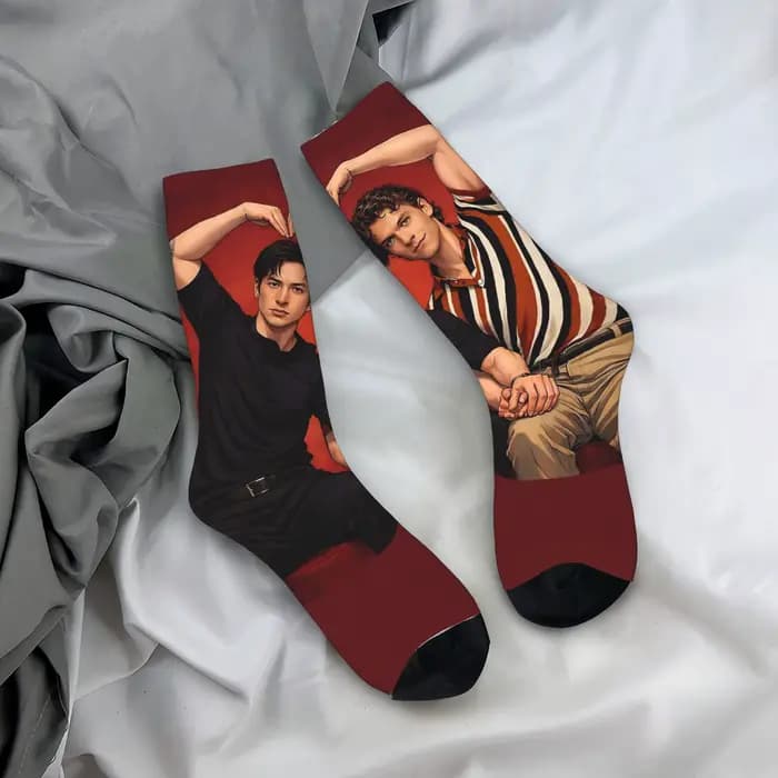 Chaussettes chauffantes en forme de cœur, bas antidérapants pour adultes et hommes, chaussettes de c