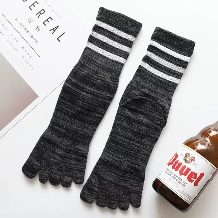 100 coton hommes orteil chaussettes été rayé contraste hommes cinq doigts chaussettes taille libre p